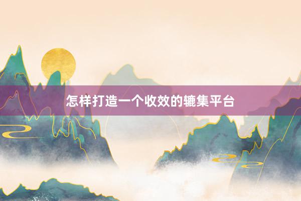 怎样打造一个收效的辘集平台
